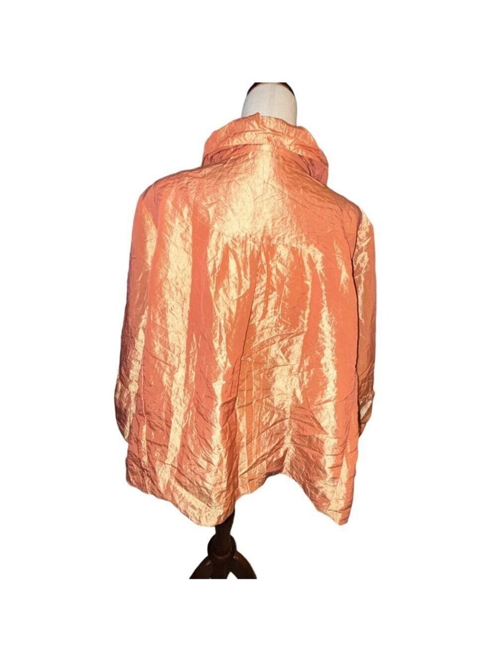 A. B. Lambdin jacket size 2X orange ruffles USA big buttons - Picture 4 of 12